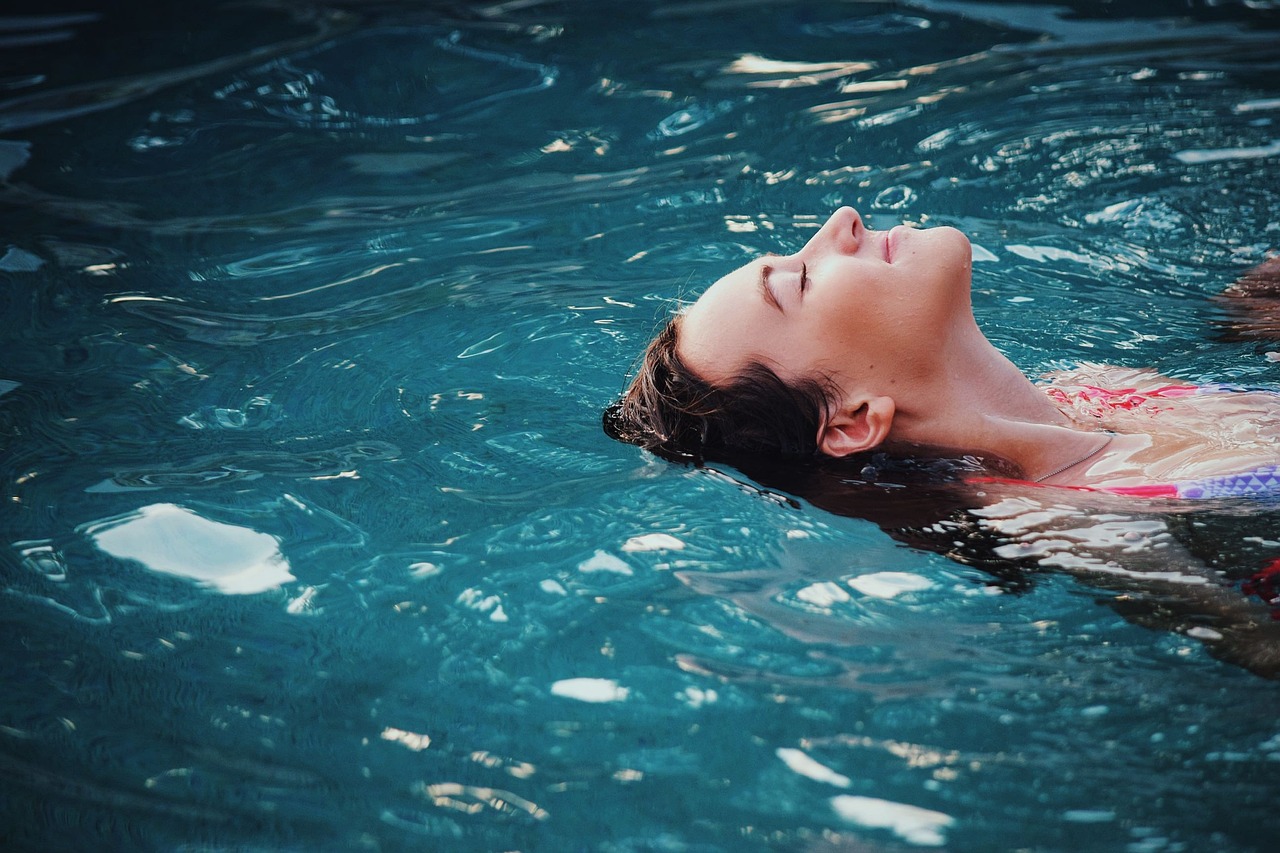 a woman in water